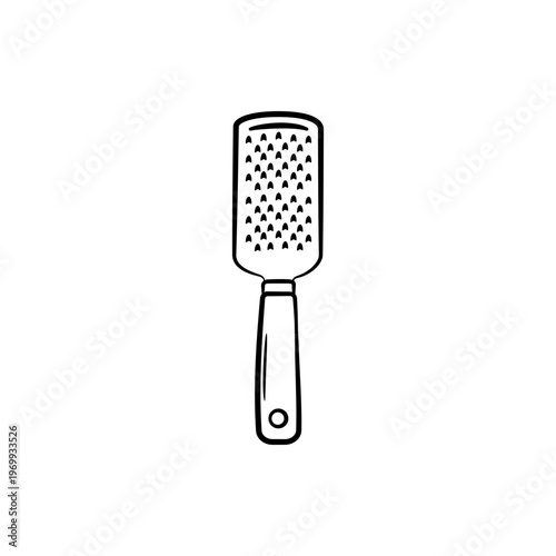 Handheld Kitchen Grater or Zester Utensil Line Art