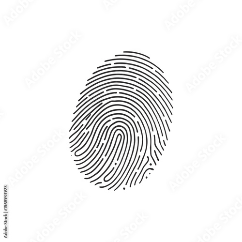 Black and white fingerprint illustration realistic biometric pattern vector style