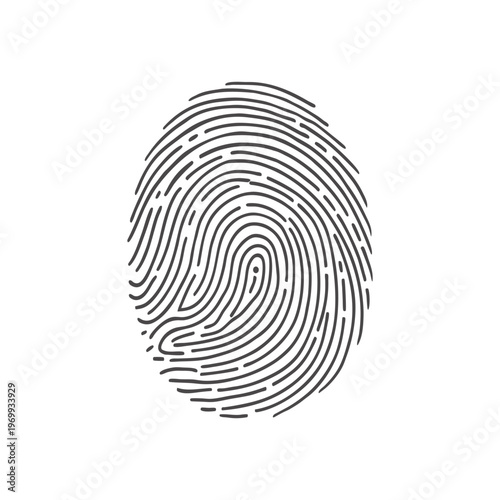 Black and white fingerprint illustration realistic biometric pattern vector style