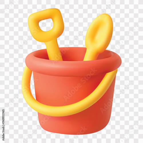 Summer Beach Vacation Vector Icon Set | 3D icon set | bucket and spades