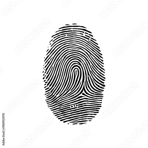 Black and white fingerprint illustration realistic biometric pattern vector style