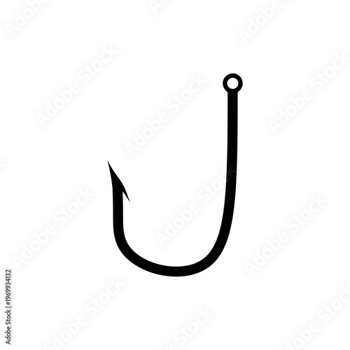 fishing hook flat design vector illustration. Simple illustration of summer fishing hook vector icon for web design isolated on white background