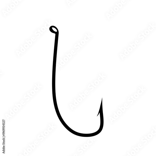 fishing hook flat design vector illustration. Simple illustration of summer fishing hook vector icon for web design isolated on white background