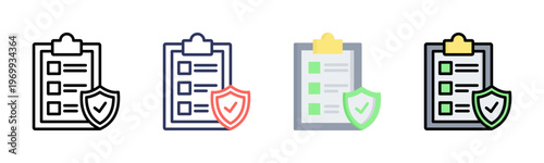 Safety icon set multiple style collection