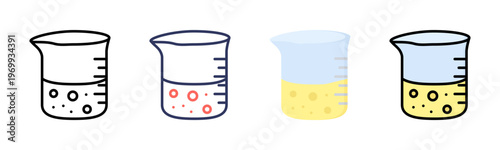 Beaker icon set multiple style collection