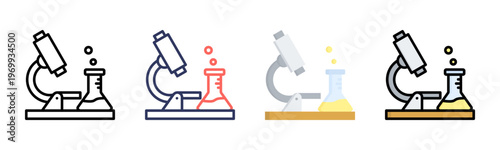 Laboratory icon set multiple style collection