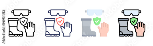 Equipment icon set multiple style collection