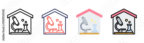 Laboratory icon set multiple style collection