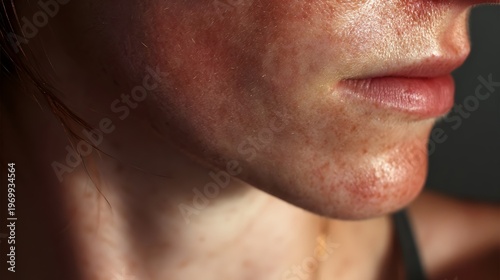 Natural Skin Texture – Authentic Human Beauty Close-Up. Concept: Natural Beauty, Skin Realism, Authentic Portrait, Imperfect Beauty, Self-Acceptance, Human Detail, Skincare Awareness