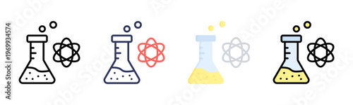 Flask icon set multiple style collection