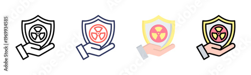 Safety icon set multiple style collection