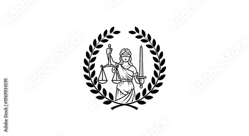 Justice Emblem: Depicting a timeless symbol of justice, this emblem features Lady Justice holding scales and a sword, enclosed within a laurel wreath.