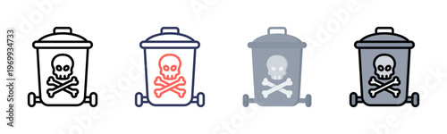 Waste icon set multiple style collection