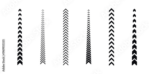 Arrow Pattern Vertical Lines in Black Vector Set