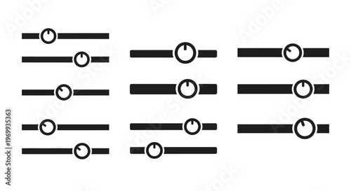Sliders: An array of minimalist audio sliders, their sleek design hinting at precision and control, stand poised to adjust and fine-tune various elements.