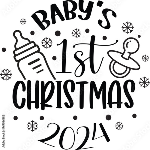 Baby 1st Christmas Ornament Svg