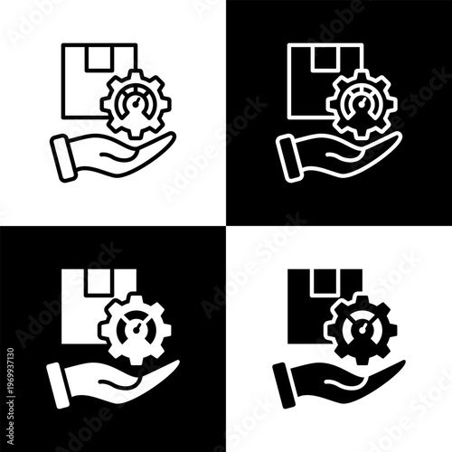 Capacity Support Icon with Black and White Background