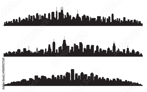 Fényképezés chicago skyline in black