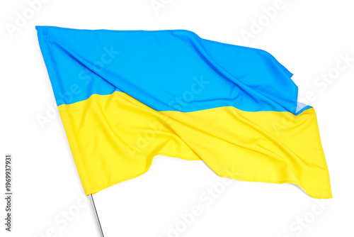 Flag of Ukraine on white ba...