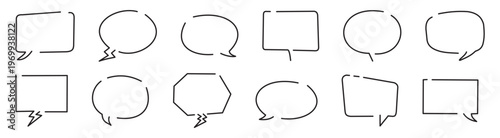 Minimalist Outline Speech Bubbles Collection Vector Set