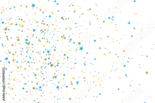 Bright Color stars confetti background. Splash effect banner. Vector abstract illustration with blurred drops of rain for wallpaper, wrapping paper, backdrop, poster, decorative designs.