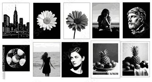 Black and white female face.