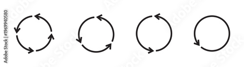 Circular Arrows Indicating Continuous Process Vector Set