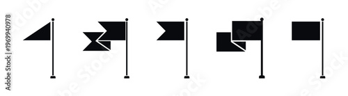 Black Flag Vector Icons in Various Designs