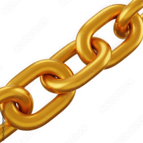 A gold chain with large links