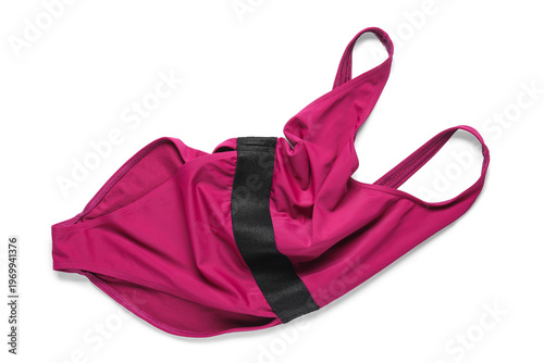 Pink swimsuit on white back...