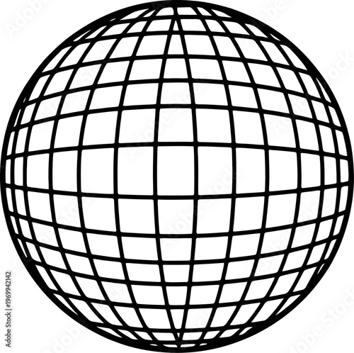 Black wireframe globe sphere