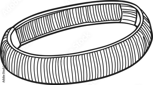Hand-drawn ribbed bangle bracelet