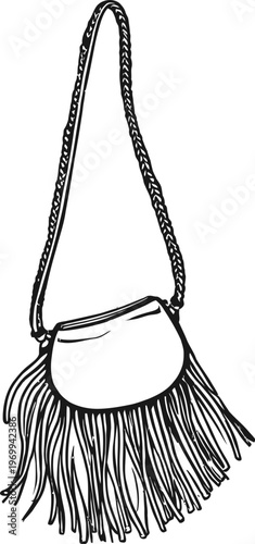 Fringe crossbody bag sketch