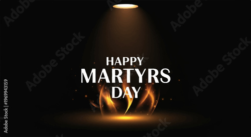 Candle light illuminating a dark background with fiery elements for Martyrs Day