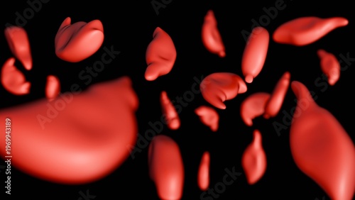 Photos 3D medical illustration of schistocytes: fragmented, irregular red blood cells