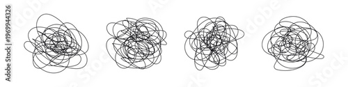 Abstract Scribble Doodle Designs Vector Set