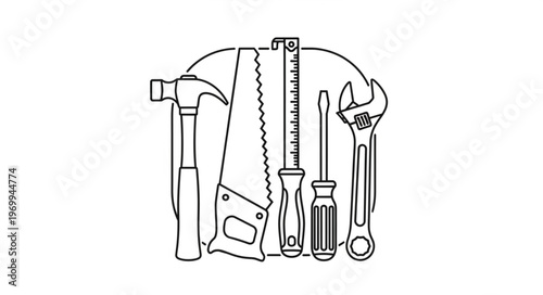 Collection of essential hand tools for construction and repair projects, ready to use.