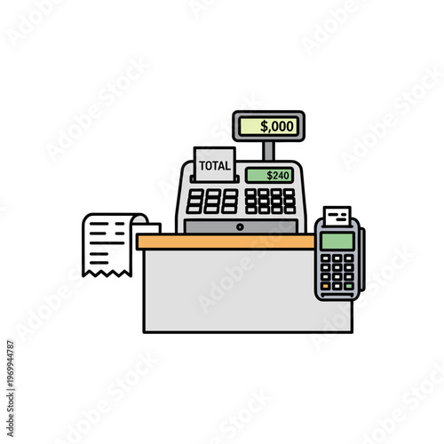 Cash Register with Payment Terminal.