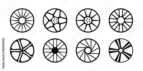 Modern Wheel and Spoke Designs Vector Set