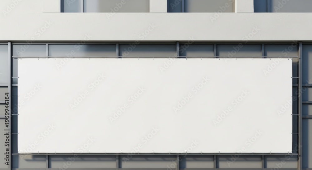 Obraz premium A large blank billboard on the side of a modern building with windows
