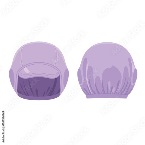 Purple Shower Cap Illustration for Hair Protection