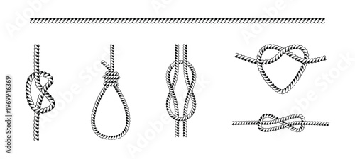 Rope Knots and Twists Illustration Vector Set