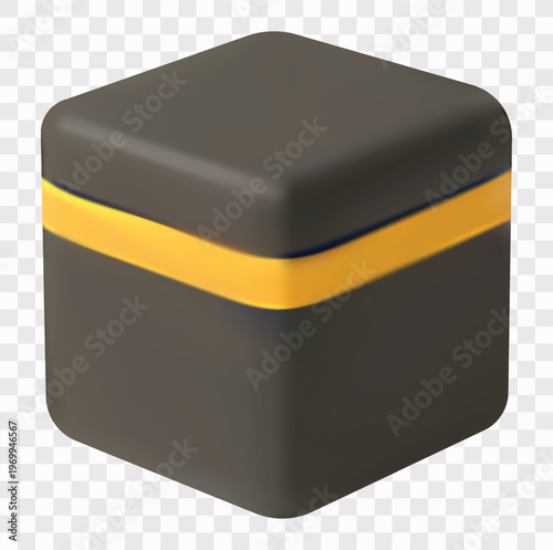 Eid al Adha or Islamic and Hajj Elements Vector Icon Set | 3D icon set | The Kaaba