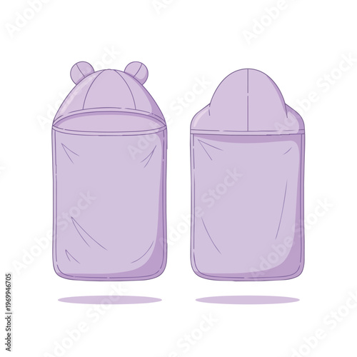 Purple Baby Hooded Towel Vector Illustration