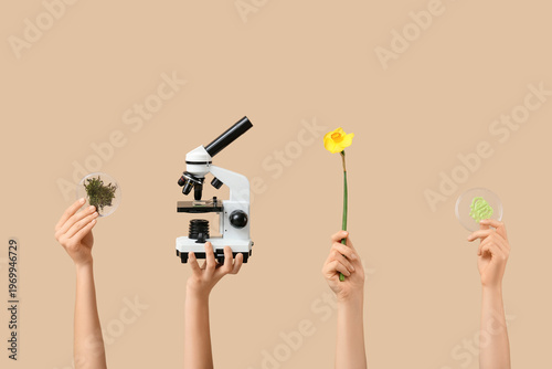 Female hands with modern mi...