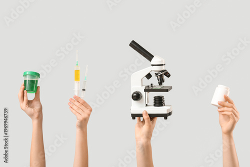 Female hands with modern mi...