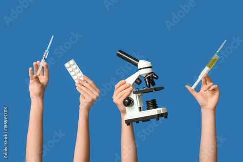 Female hands with modern mi...