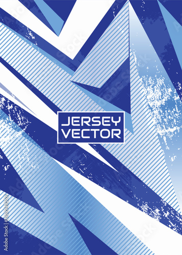 Dynamic Blue Geometric Sports Jersey Vector Background