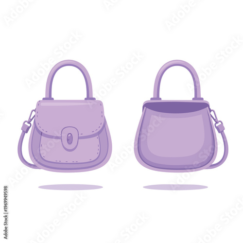 Set of Two Stylish Purple Handbags Illustration
