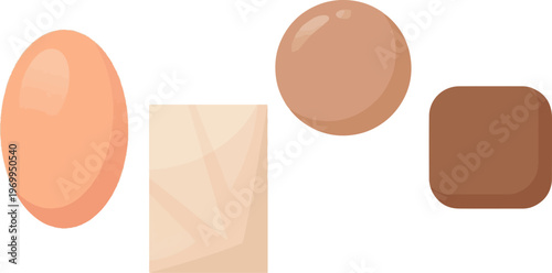 Isolated a realistic kinds of deferent Smooth skin vector art with white background..